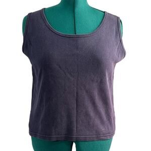 Jennifer Moore Scoop Neck Tank Top Size Large Blue 100% Cotton